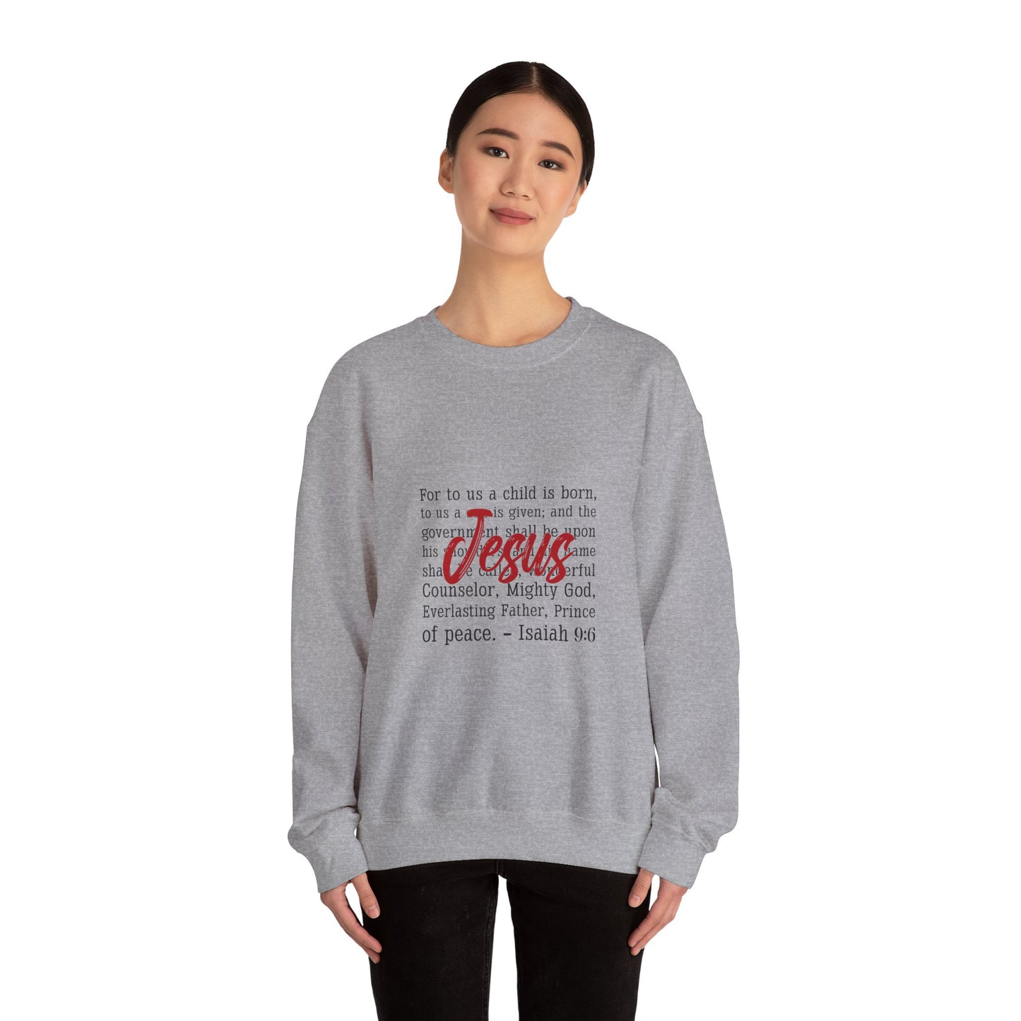 Jesus Isaiah 9:6 Crewneck Sweatshirt — Christian Christmas Faith Pullover