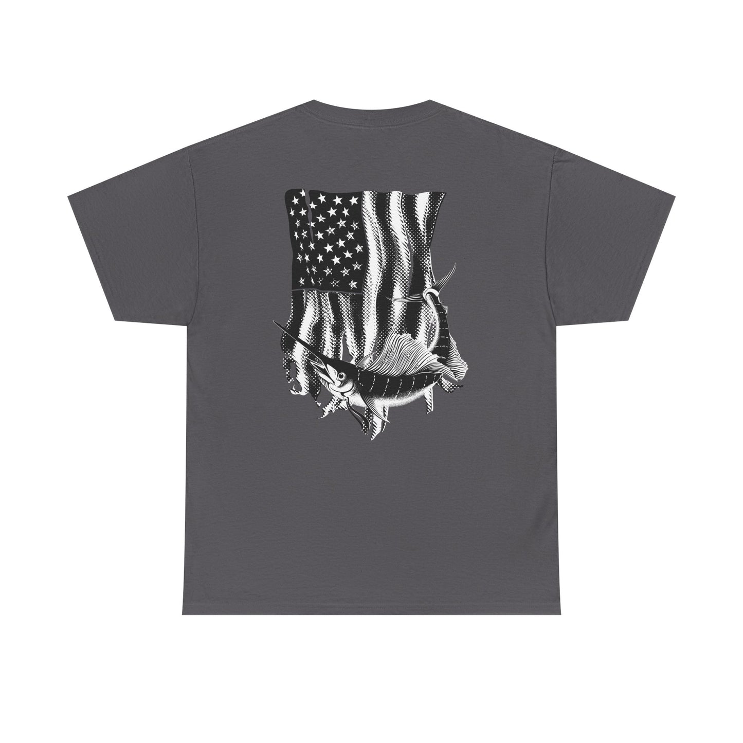 Patriotic Fish Graphic Tee, Unisex Cotton Shirt, Americana Apparel, Fishing Lover Gift, Fourth of July Outfit