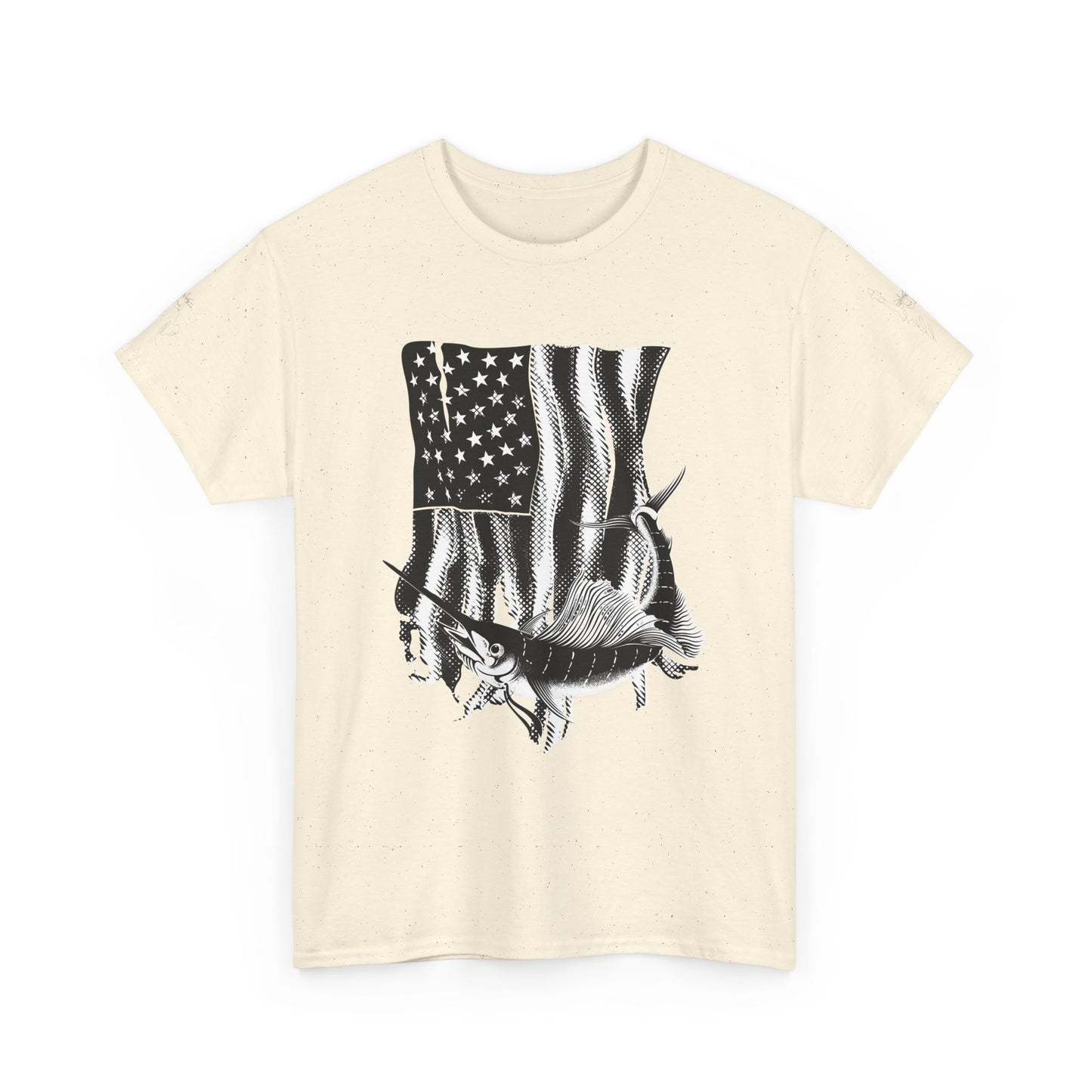Patriotic Fish Graphic Tee, Unisex Cotton Shirt, Americana Apparel, Fishing Lover Gift, Fourth of July Outfit