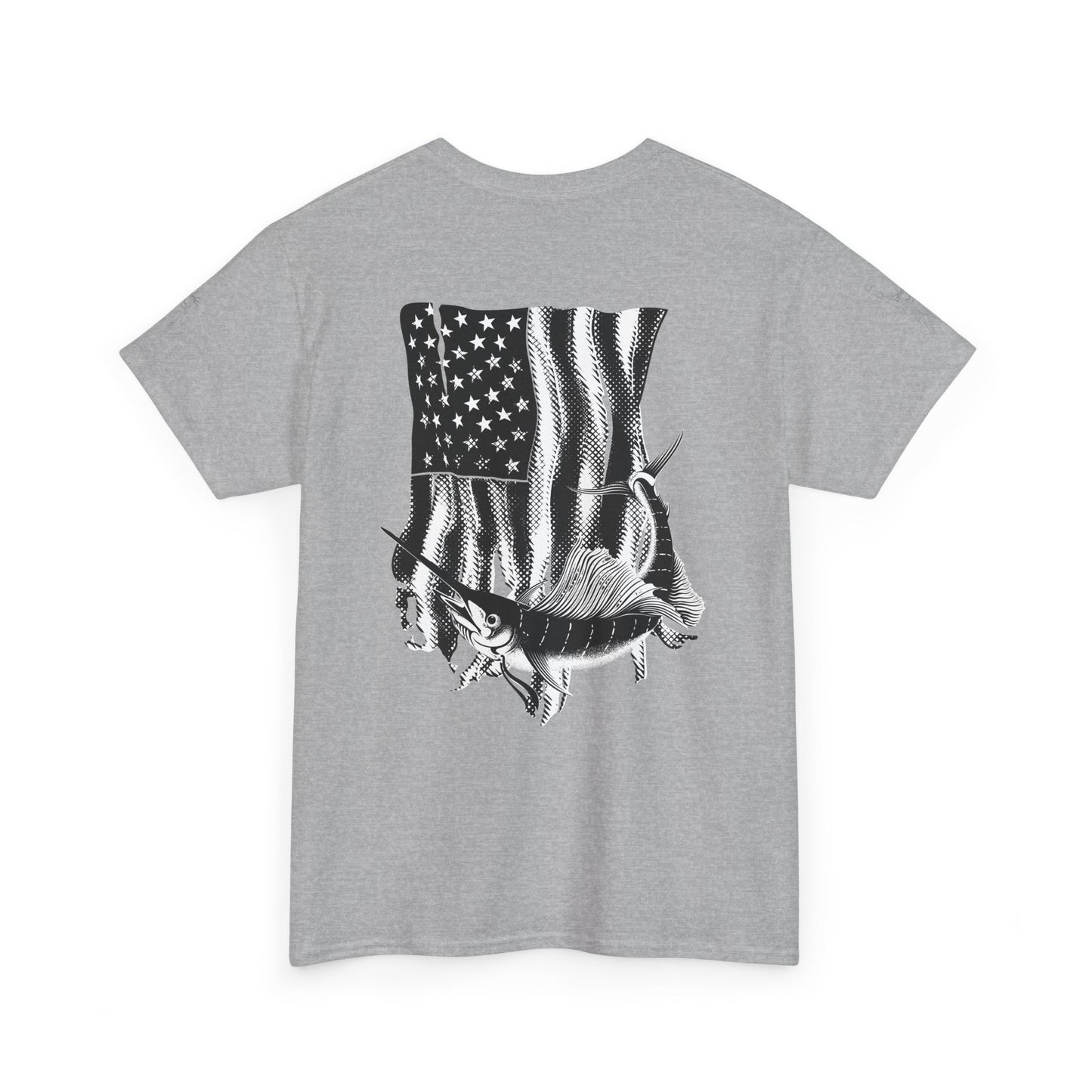 Patriotic Fish Graphic Tee, Unisex Cotton Shirt, Americana Apparel, Fishing Lover Gift, Fourth of July Outfit