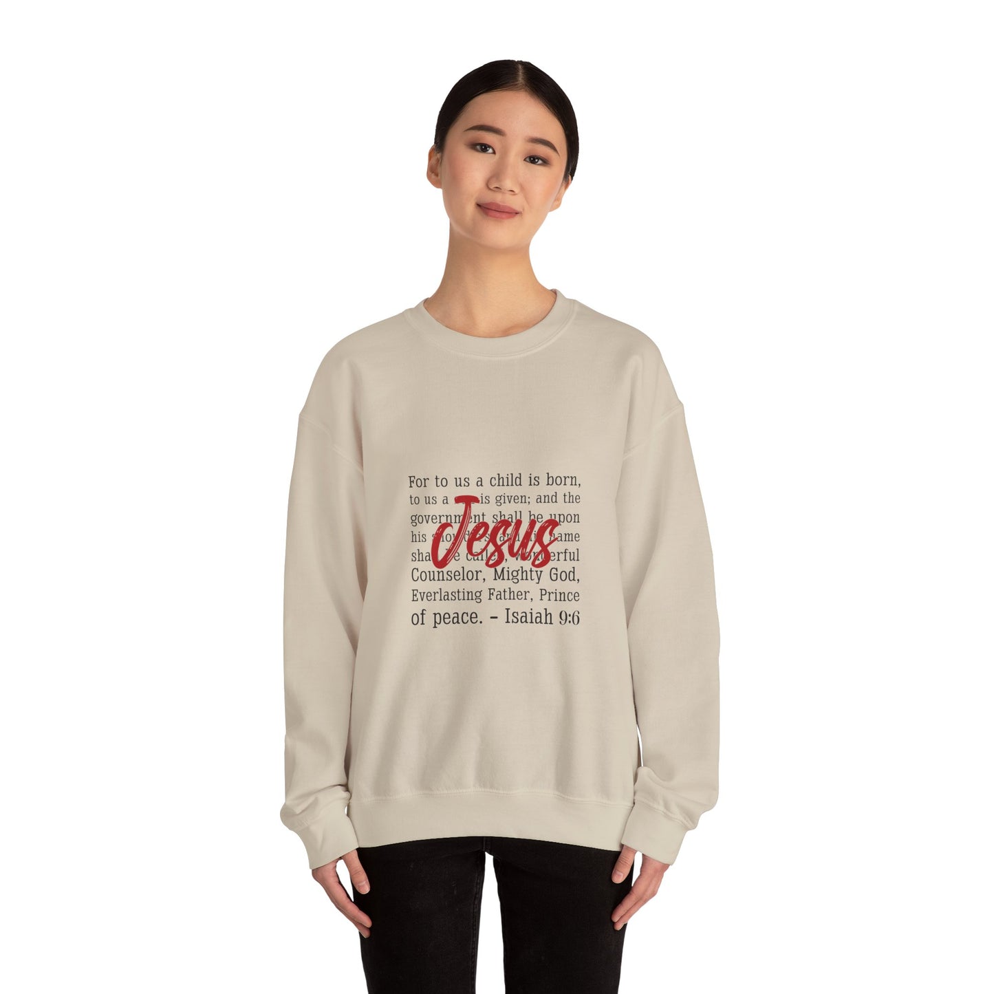 Jesus Isaiah 9:6 Crewneck Sweatshirt — Christian Christmas Faith Pullover