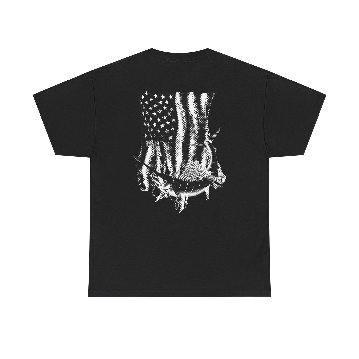 Patriotic Fish Graphic Tee, Unisex Cotton Shirt, Americana Apparel, Fishing Lover Gift, Fourth of July Outfit