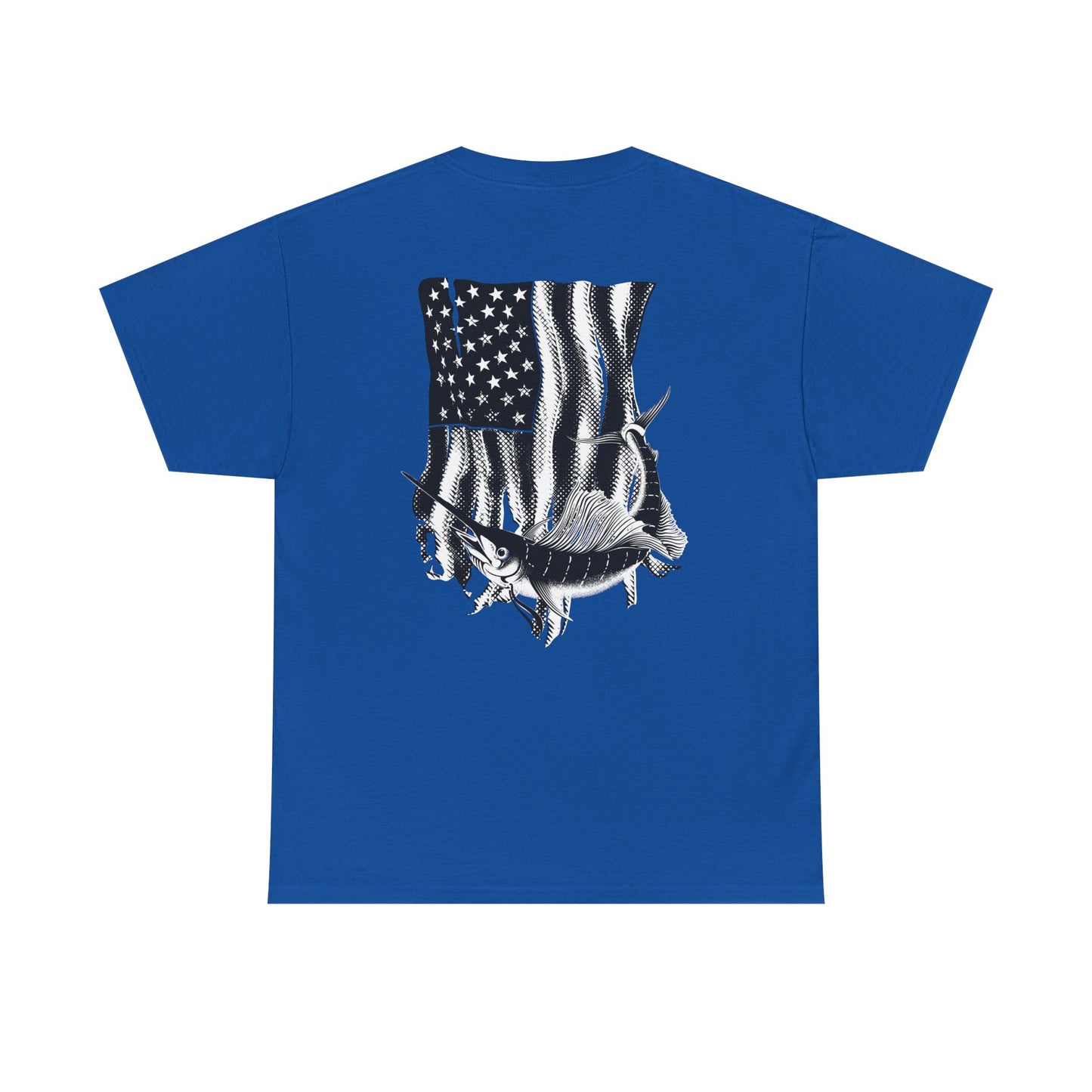 Patriotic Fish Graphic Tee, Unisex Cotton Shirt, Americana Apparel, Fishing Lover Gift, Fourth of July Outfit