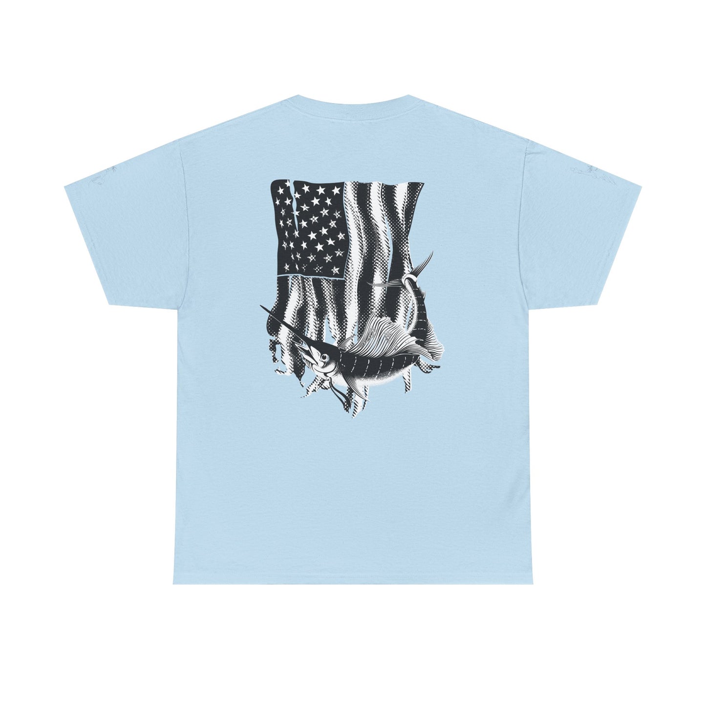 Patriotic Fish Graphic Tee, Unisex Cotton Shirt, Americana Apparel, Fishing Lover Gift, Fourth of July Outfit