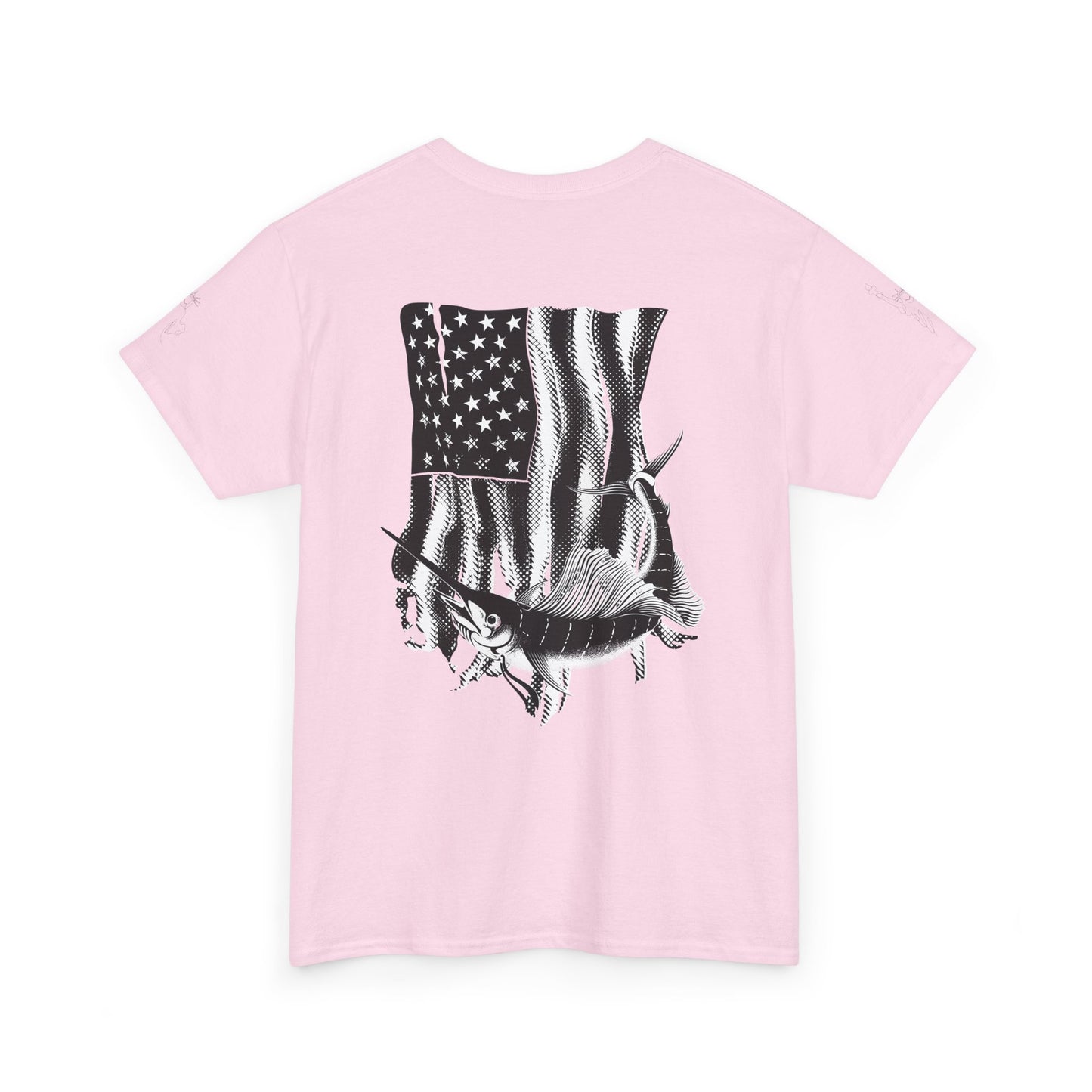 Patriotic Fish Graphic Tee, Unisex Cotton Shirt, Americana Apparel, Fishing Lover Gift, Fourth of July Outfit