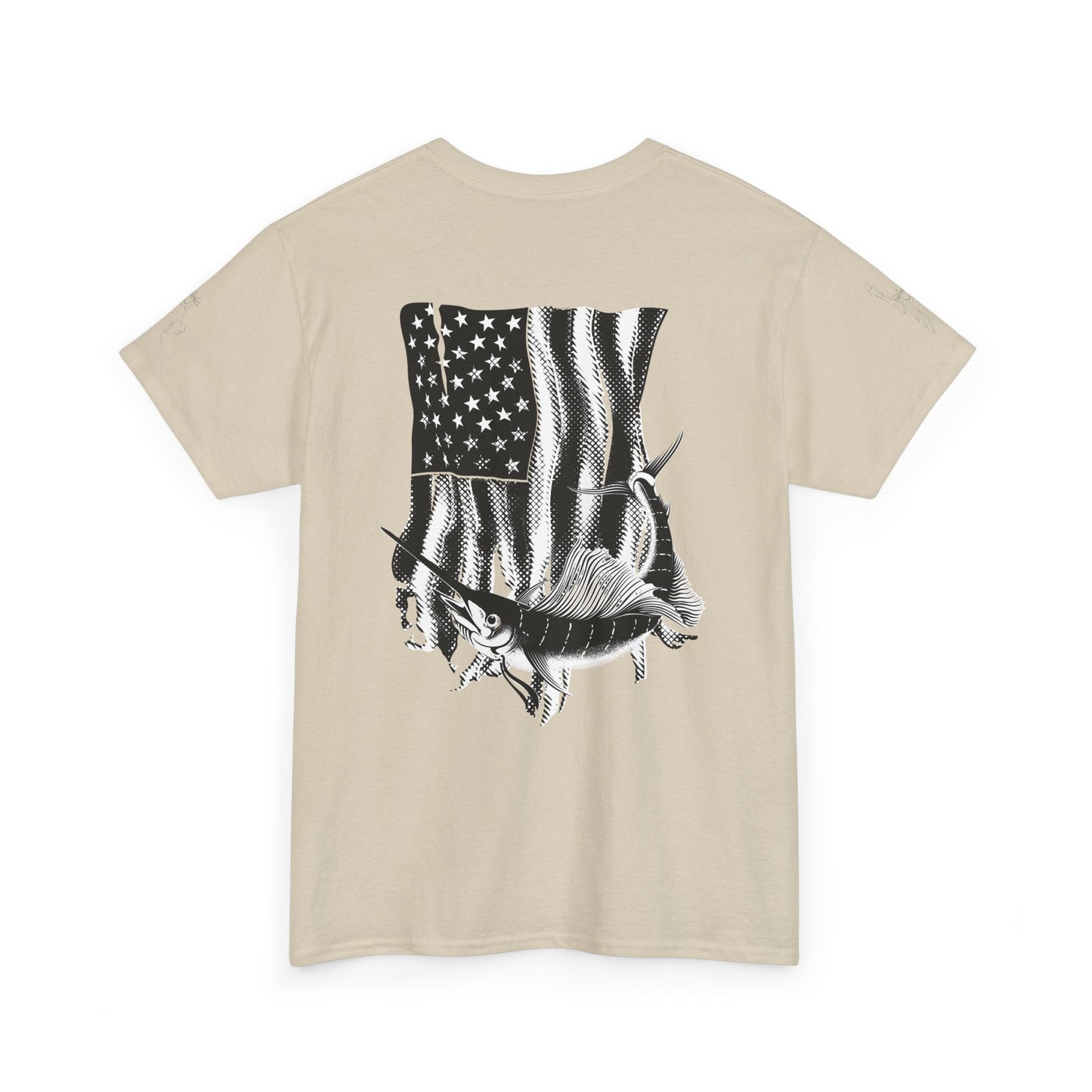 Patriotic Fish Graphic Tee, Unisex Cotton Shirt, Americana Apparel, Fishing Lover Gift, Fourth of July Outfit