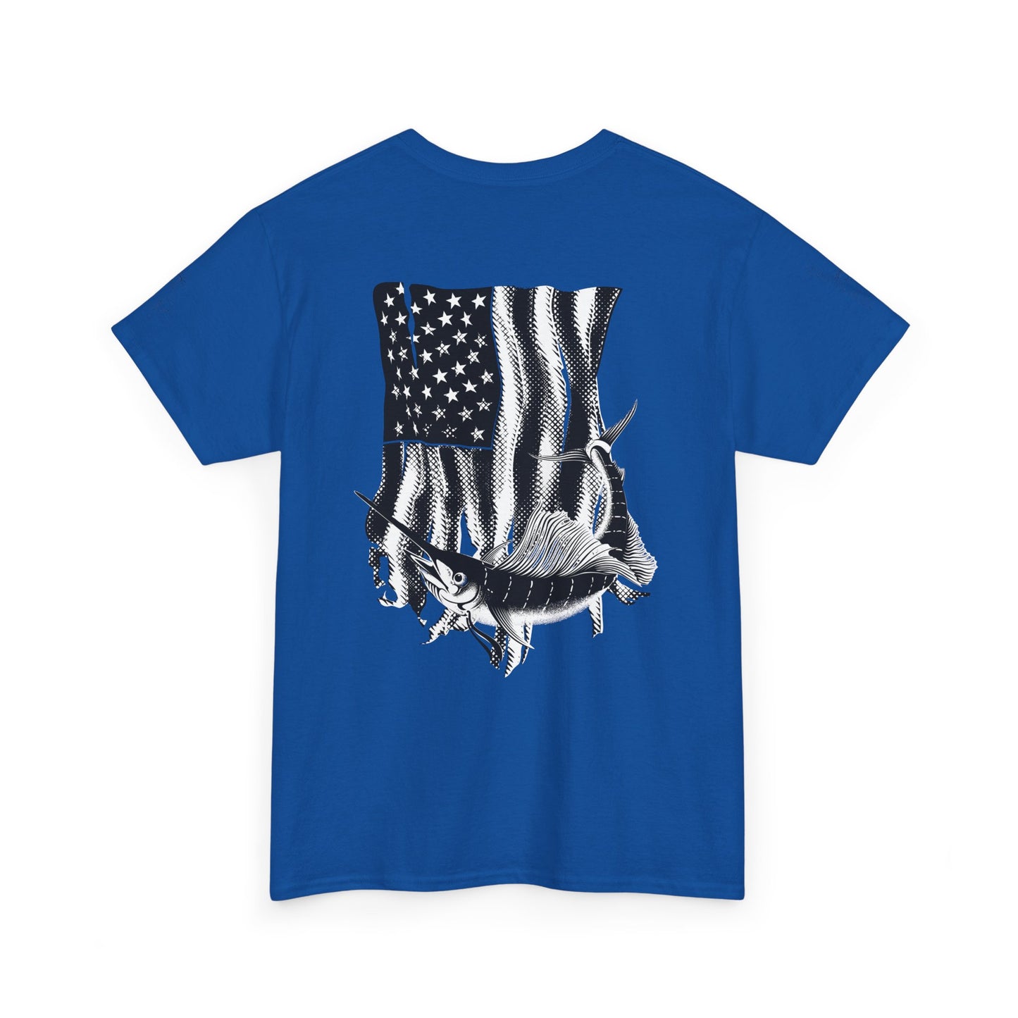 Patriotic Fish Graphic Tee, Unisex Cotton Shirt, Americana Apparel, Fishing Lover Gift, Fourth of July Outfit