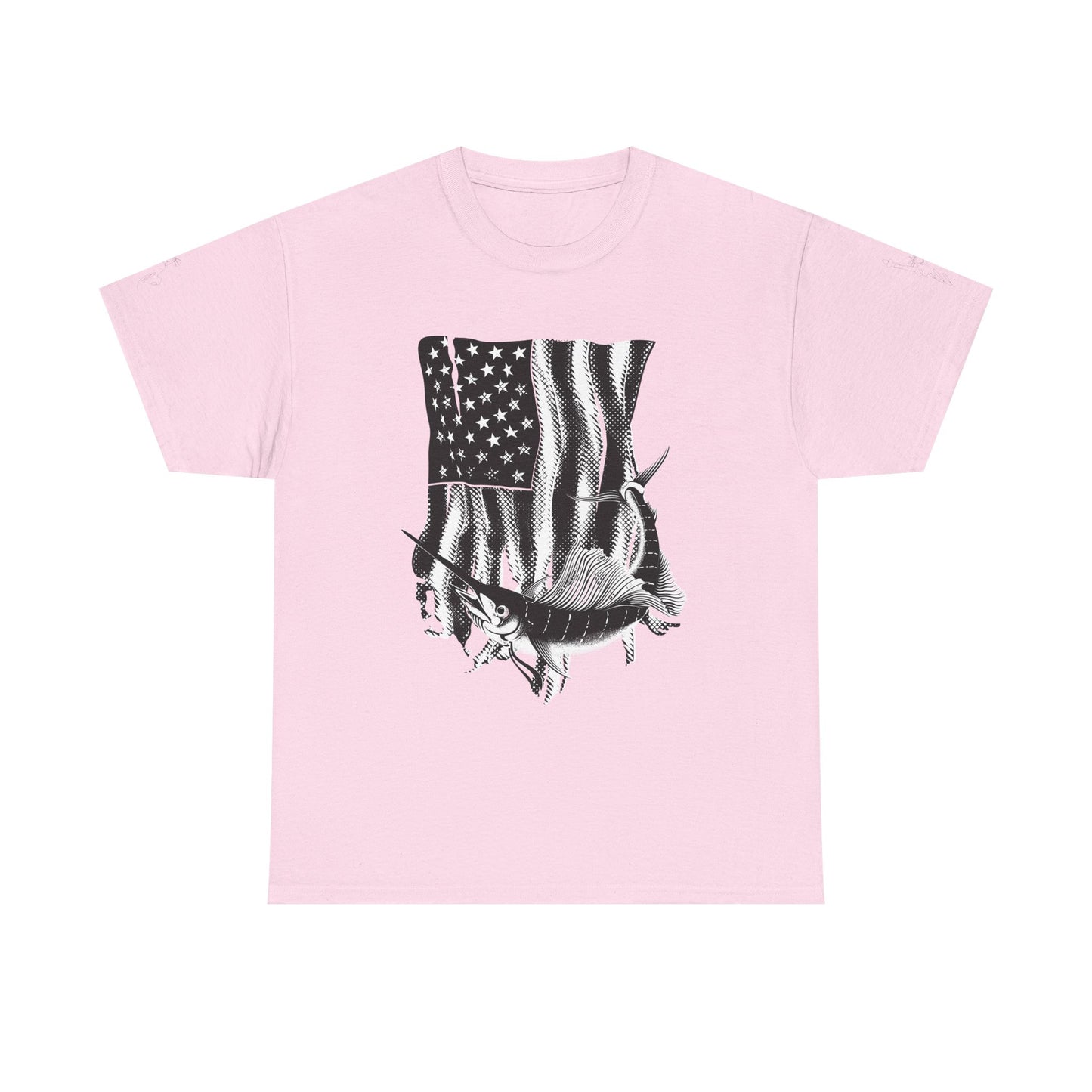Patriotic Fish Graphic Tee, Unisex Cotton Shirt, Americana Apparel, Fishing Lover Gift, Fourth of July Outfit