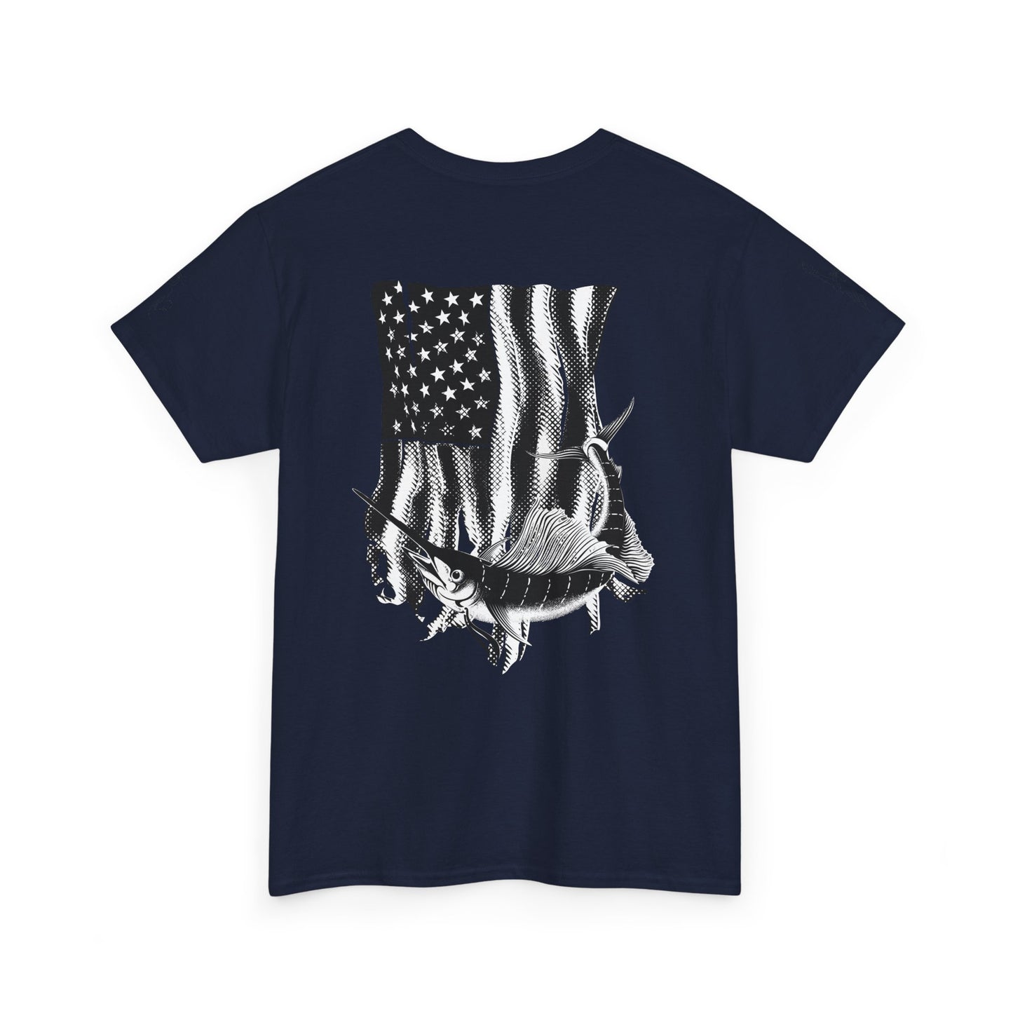 Patriotic Fish Graphic Tee, Unisex Cotton Shirt, Americana Apparel, Fishing Lover Gift, Fourth of July Outfit