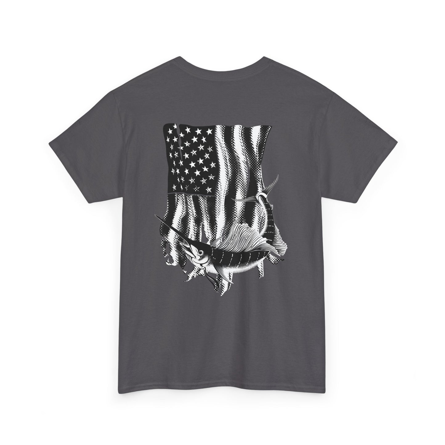 Patriotic Fish Graphic Tee, Unisex Cotton Shirt, Americana Apparel, Fishing Lover Gift, Fourth of July Outfit