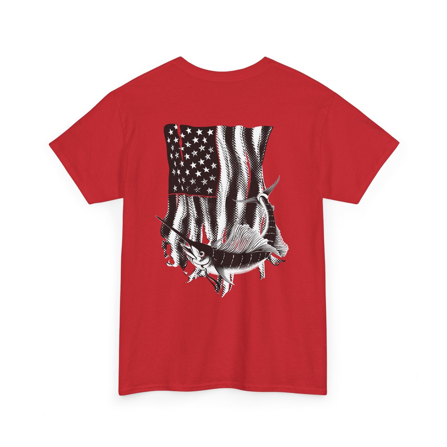 Patriotic Fish Graphic Tee, Unisex Cotton Shirt, Americana Apparel, Fishing Lover Gift, Fourth of July Outfit