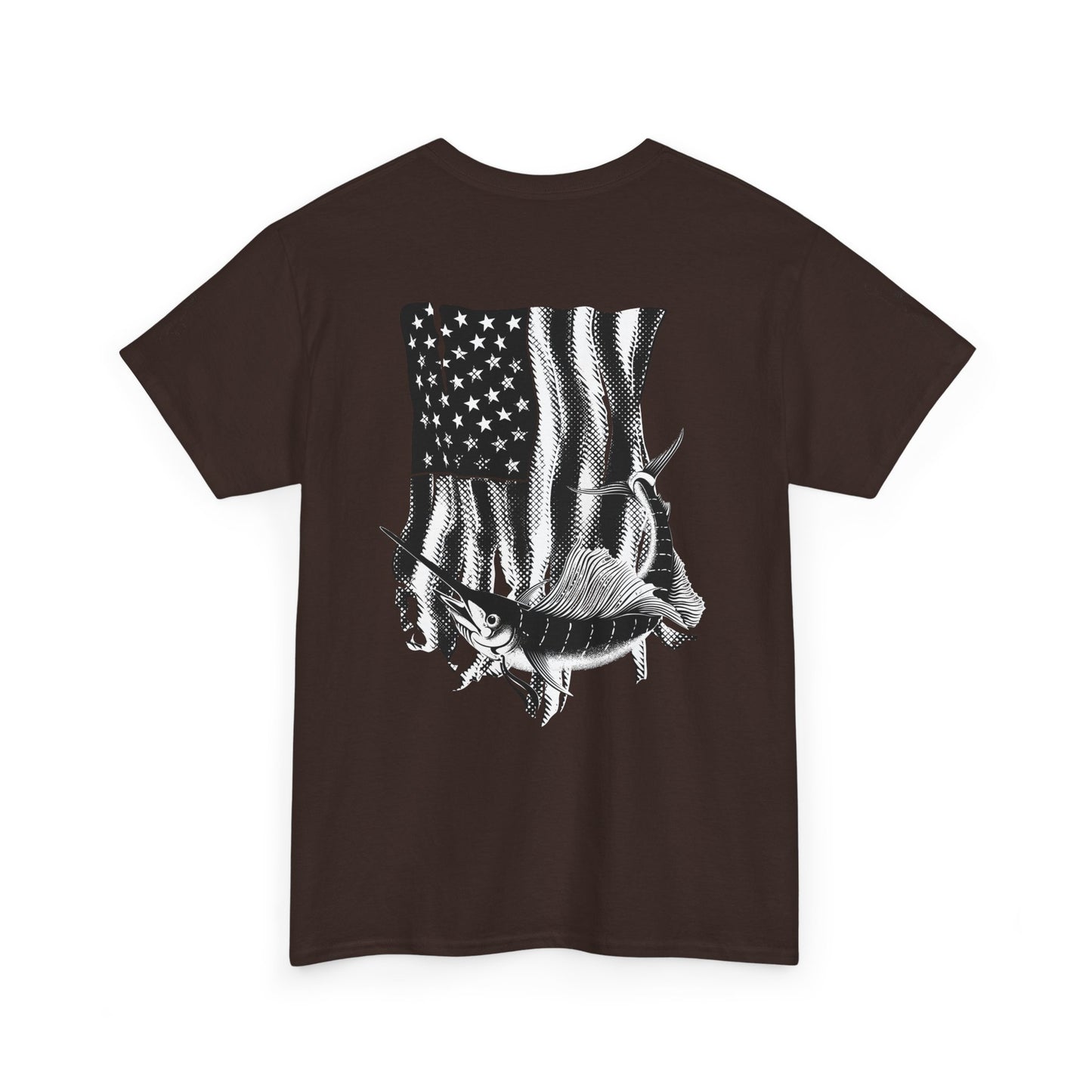 Patriotic Fish Graphic Tee, Unisex Cotton Shirt, Americana Apparel, Fishing Lover Gift, Fourth of July Outfit