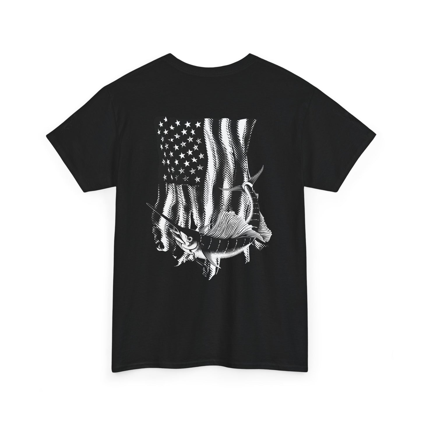 Patriotic Fish Graphic Tee, Unisex Cotton Shirt, Americana Apparel, Fishing Lover Gift, Fourth of July Outfit