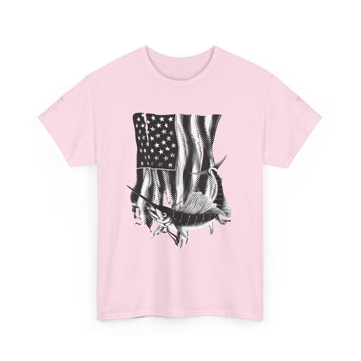 Patriotic Fish Graphic Tee, Unisex Cotton Shirt, Americana Apparel, Fishing Lover Gift, Fourth of July Outfit