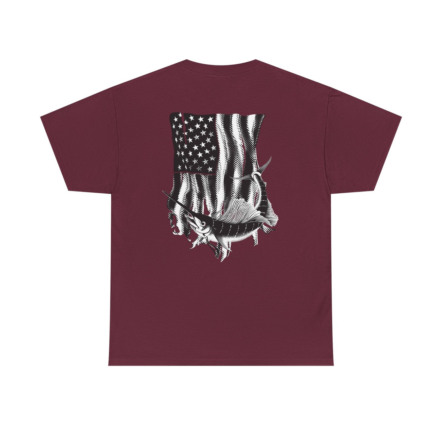 Patriotic Fish Graphic Tee, Unisex Cotton Shirt, Americana Apparel, Fishing Lover Gift, Fourth of July Outfit