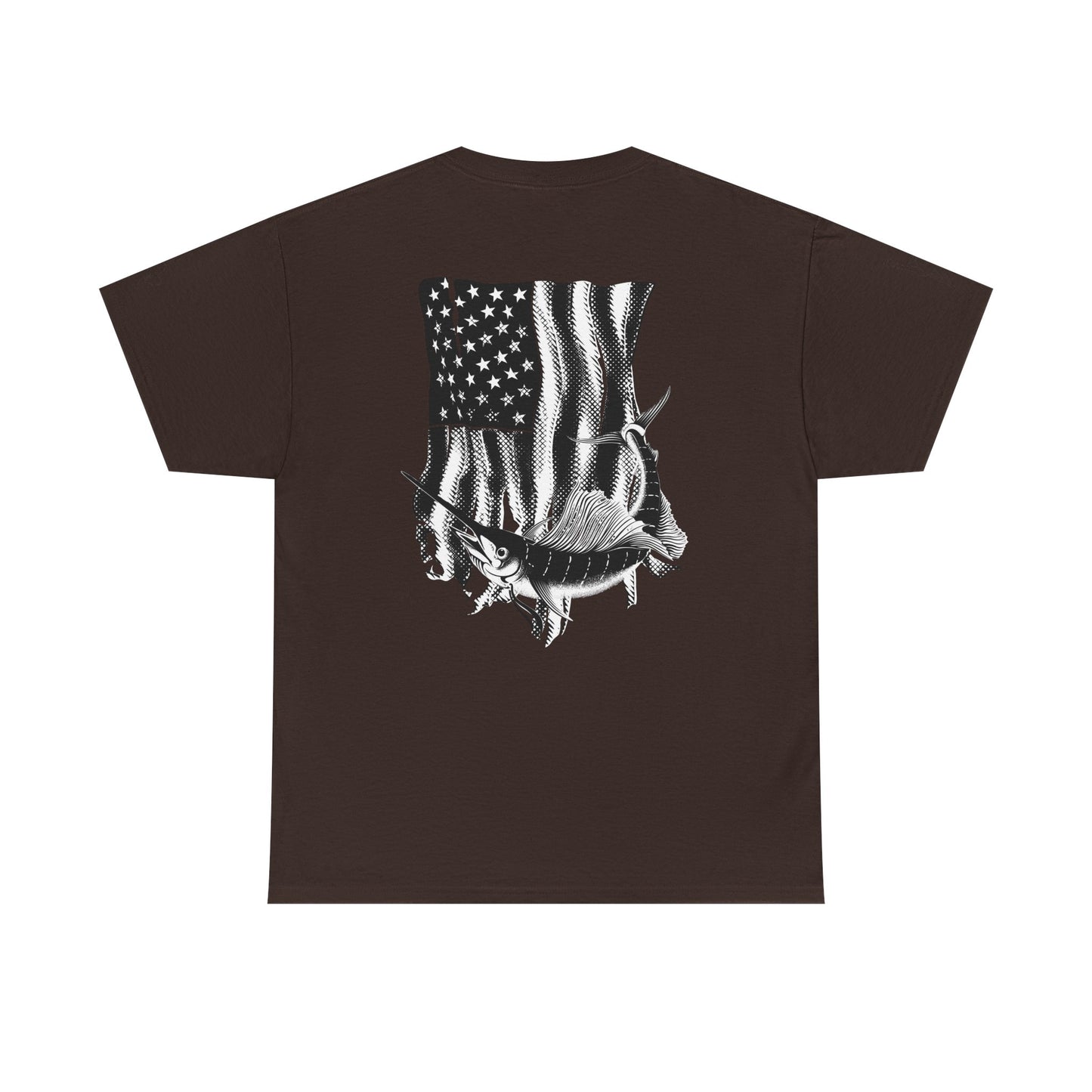 Patriotic Fish Graphic Tee, Unisex Cotton Shirt, Americana Apparel, Fishing Lover Gift, Fourth of July Outfit
