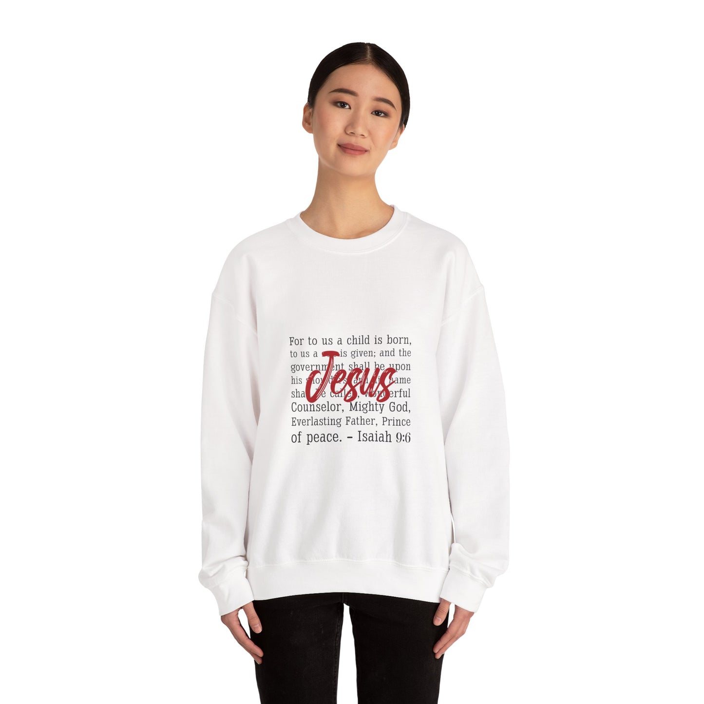 Jesus Isaiah 9:6 Crewneck Sweatshirt — Christian Christmas Faith Pullover