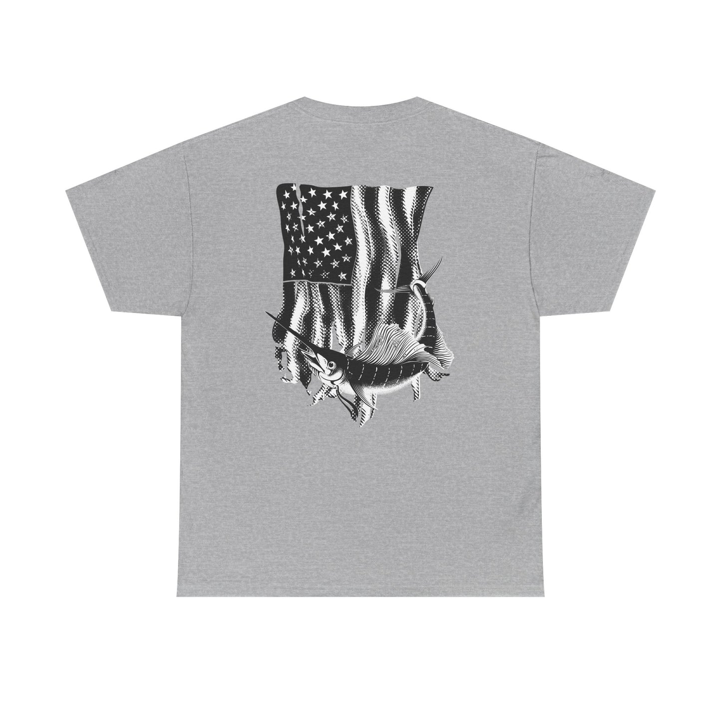 Patriotic Fish Graphic Tee, Unisex Cotton Shirt, Americana Apparel, Fishing Lover Gift, Fourth of July Outfit