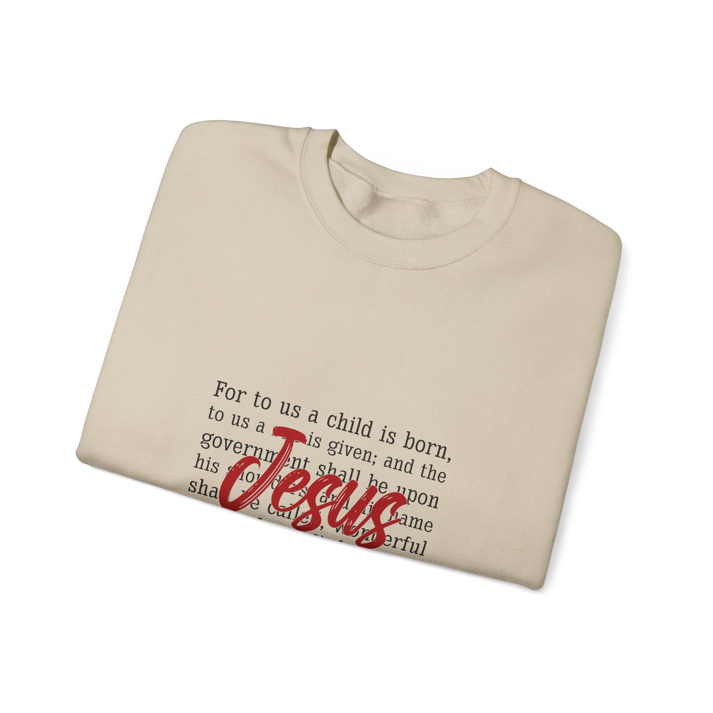 Jesus Isaiah 9:6 Crewneck Sweatshirt — Christian Christmas Faith Pullover
