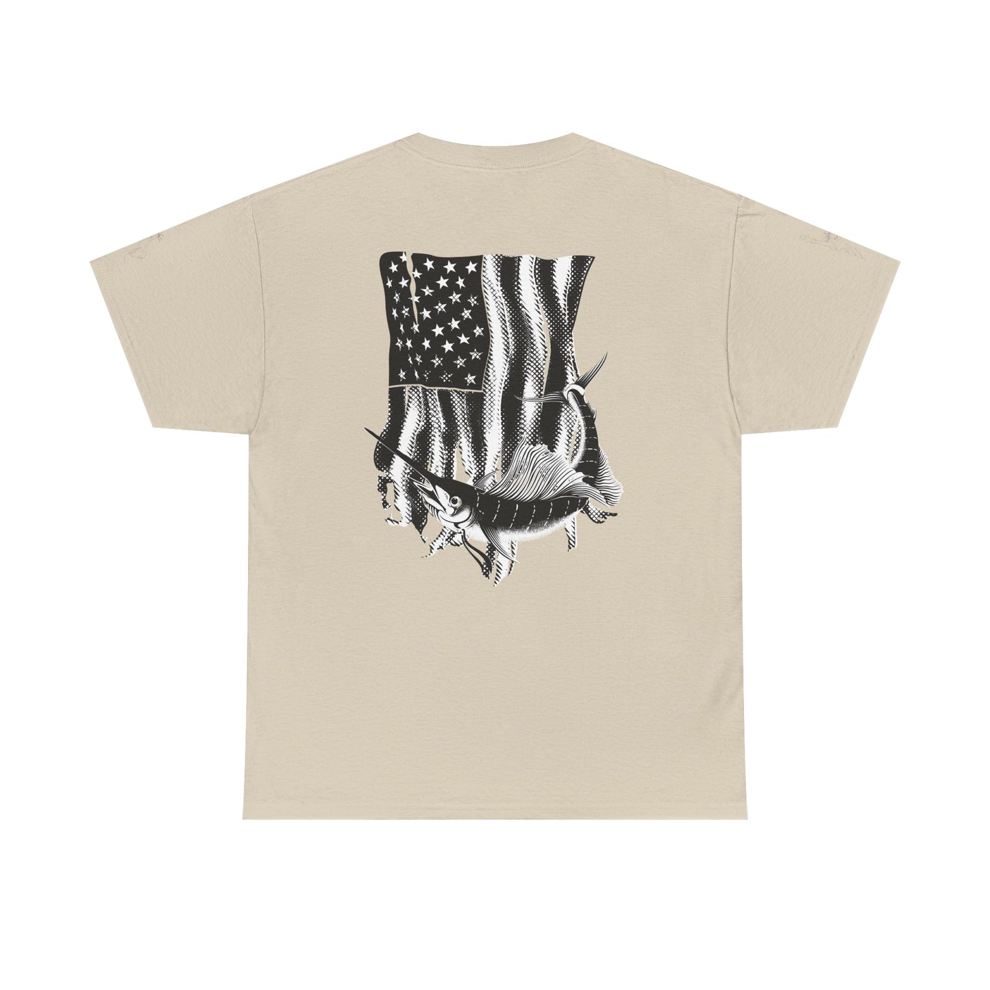 Patriotic Fish Graphic Tee, Unisex Cotton Shirt, Americana Apparel, Fishing Lover Gift, Fourth of July Outfit