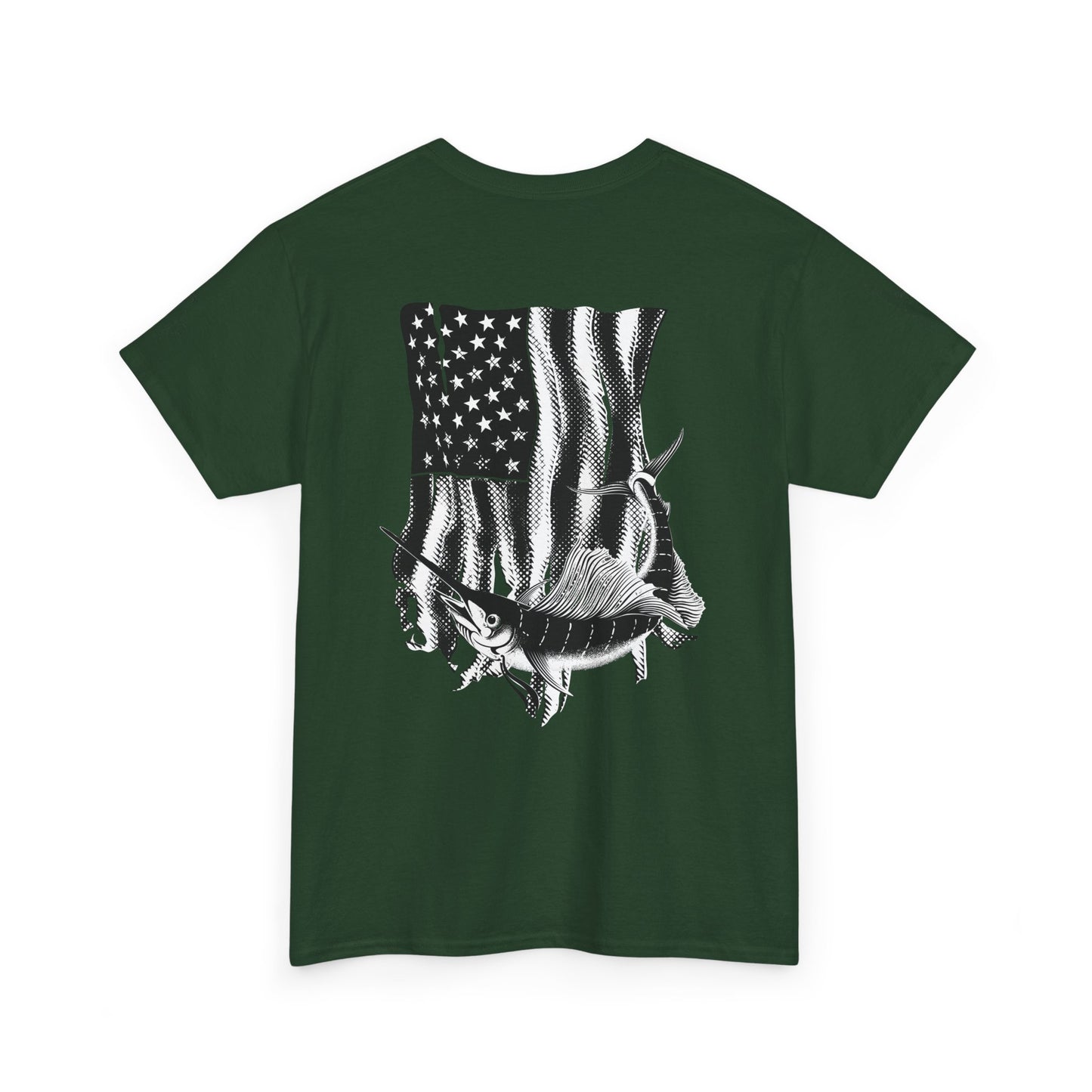 Patriotic Fish Graphic Tee, Unisex Cotton Shirt, Americana Apparel, Fishing Lover Gift, Fourth of July Outfit