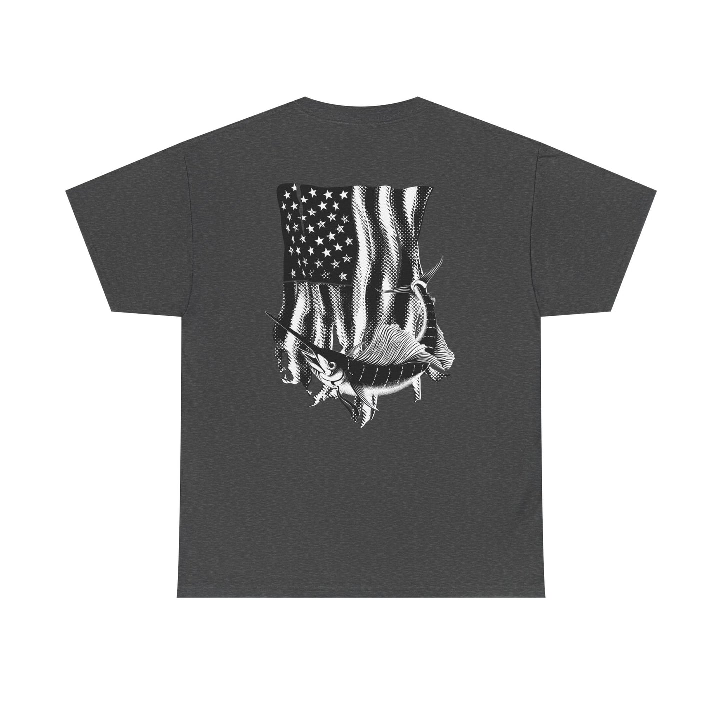 Patriotic Fish Graphic Tee, Unisex Cotton Shirt, Americana Apparel, Fishing Lover Gift, Fourth of July Outfit