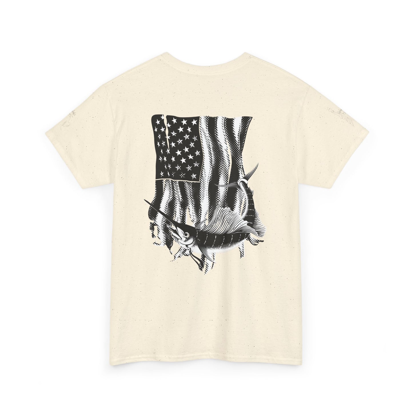 Patriotic Fish Graphic Tee, Unisex Cotton Shirt, Americana Apparel, Fishing Lover Gift, Fourth of July Outfit