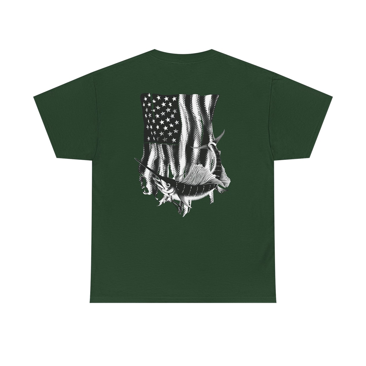 Patriotic Fish Graphic Tee, Unisex Cotton Shirt, Americana Apparel, Fishing Lover Gift, Fourth of July Outfit