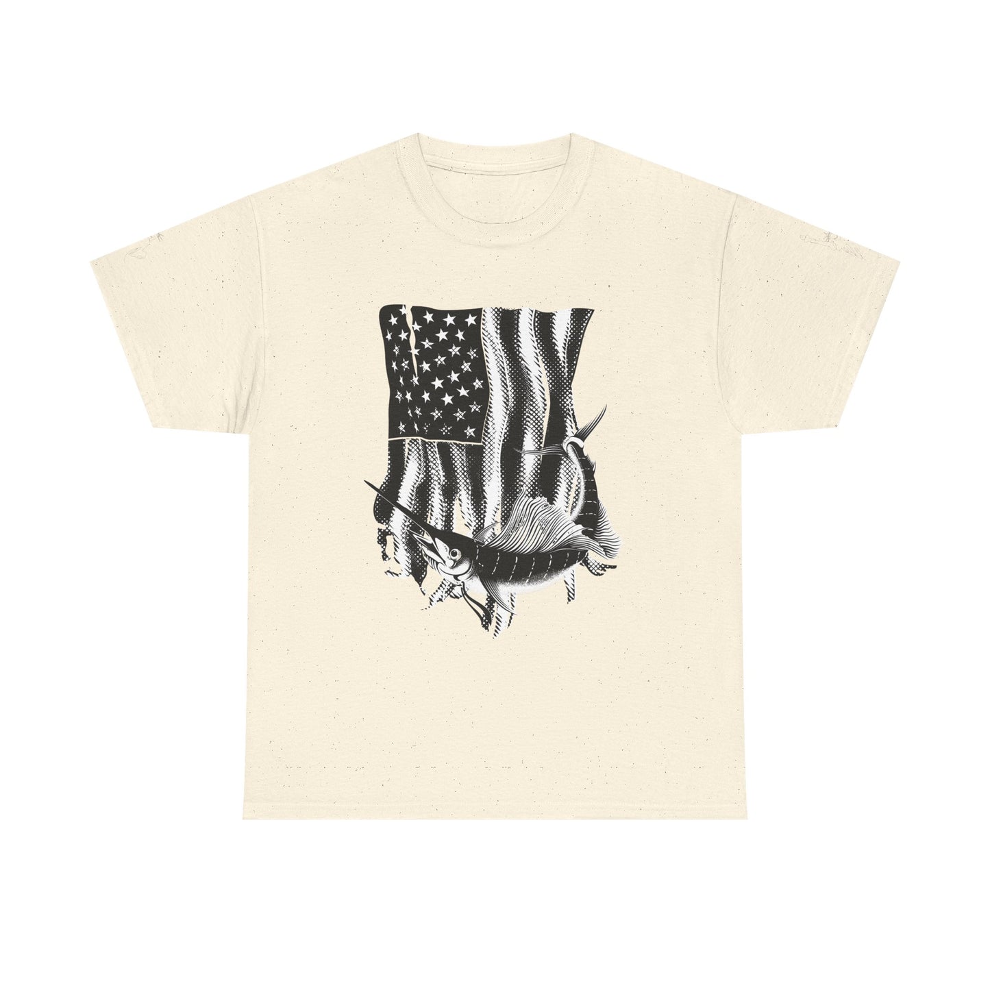 Patriotic Fish Graphic Tee, Unisex Cotton Shirt, Americana Apparel, Fishing Lover Gift, Fourth of July Outfit
