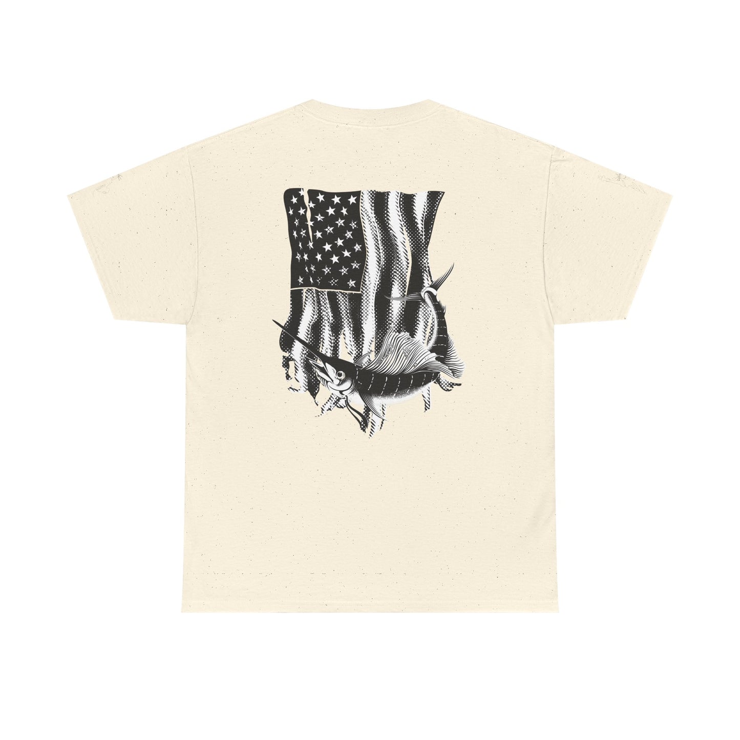 Patriotic Fish Graphic Tee, Unisex Cotton Shirt, Americana Apparel, Fishing Lover Gift, Fourth of July Outfit
