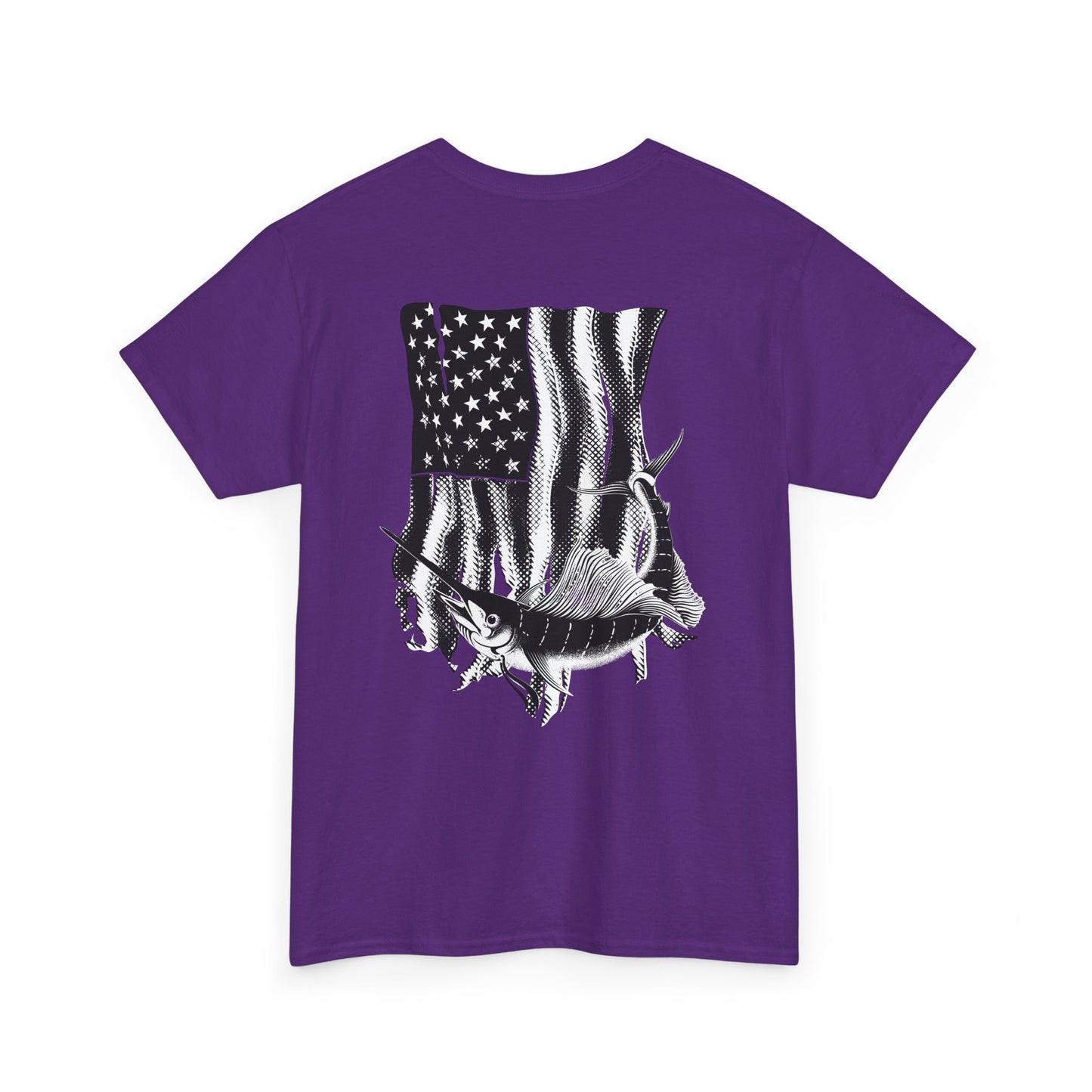 Patriotic Fish Graphic Tee, Unisex Cotton Shirt, Americana Apparel, Fishing Lover Gift, Fourth of July Outfit