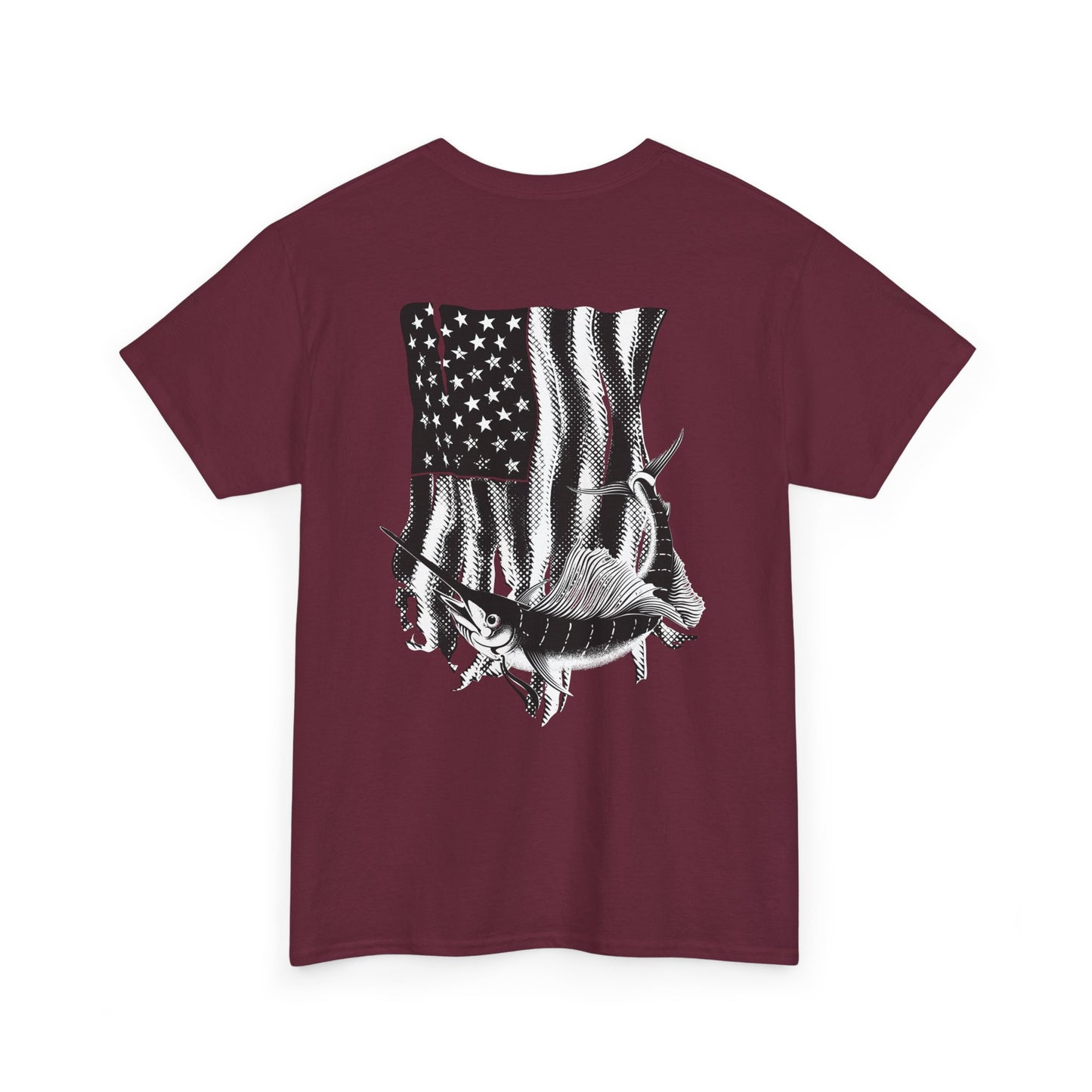 Patriotic Fish Graphic Tee, Unisex Cotton Shirt, Americana Apparel, Fishing Lover Gift, Fourth of July Outfit