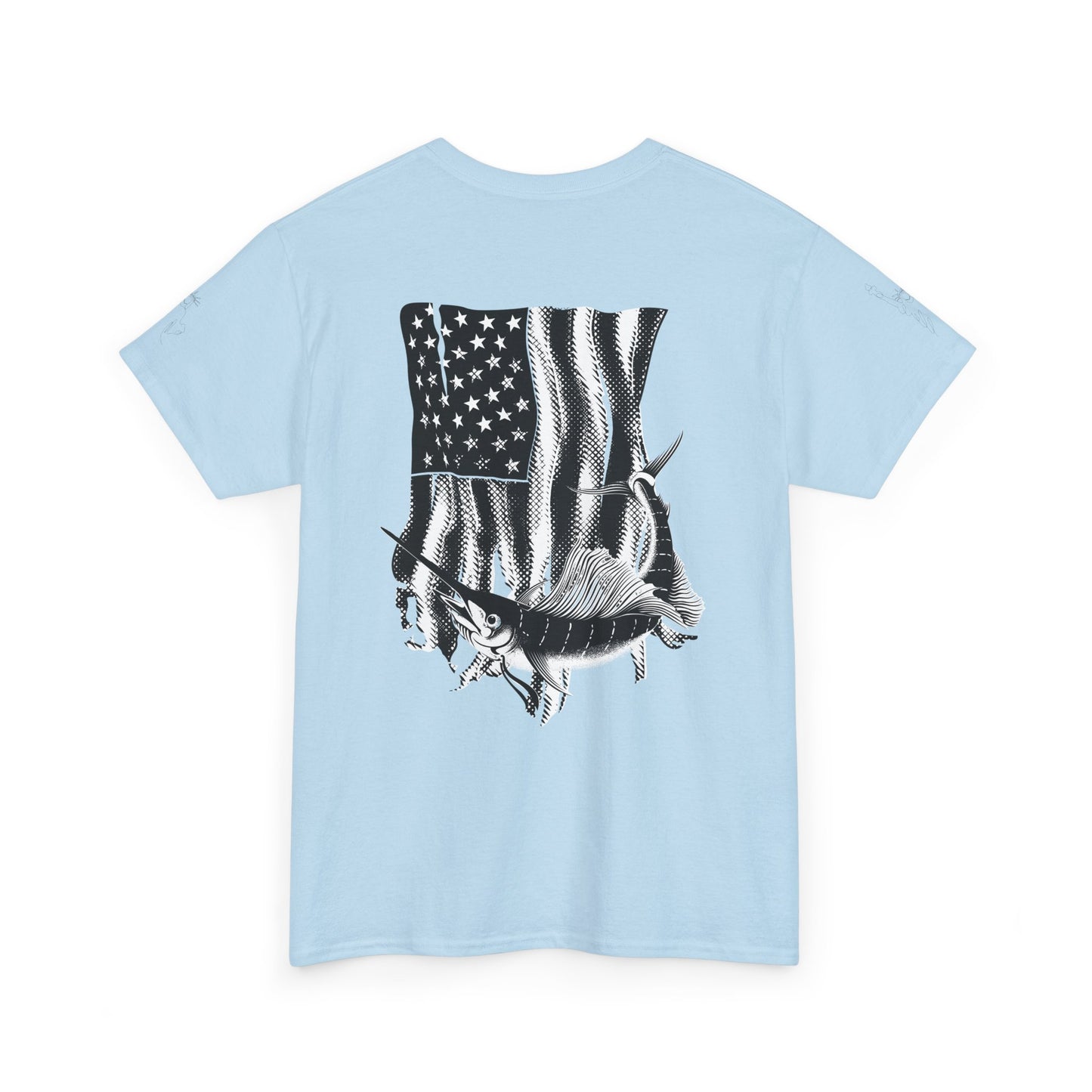Patriotic Fish Graphic Tee, Unisex Cotton Shirt, Americana Apparel, Fishing Lover Gift, Fourth of July Outfit
