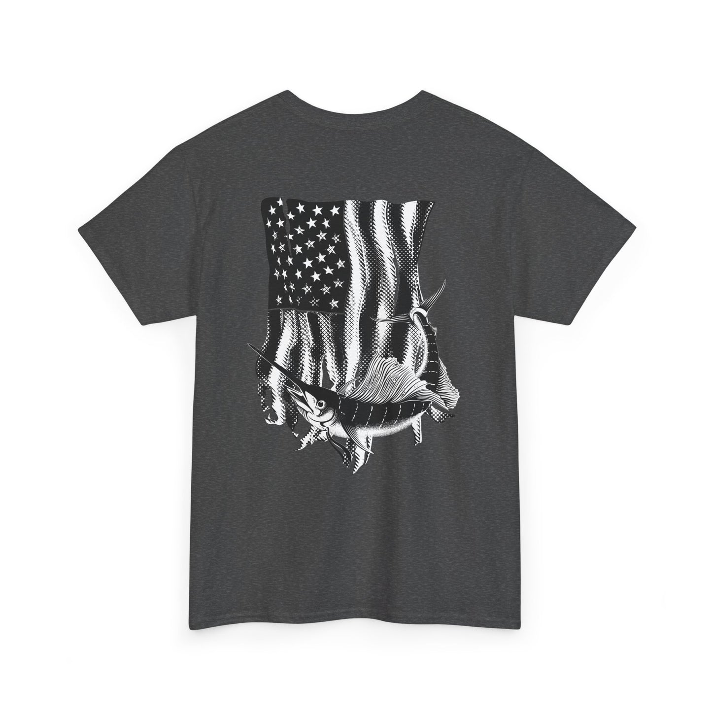 Patriotic Fish Graphic Tee, Unisex Cotton Shirt, Americana Apparel, Fishing Lover Gift, Fourth of July Outfit